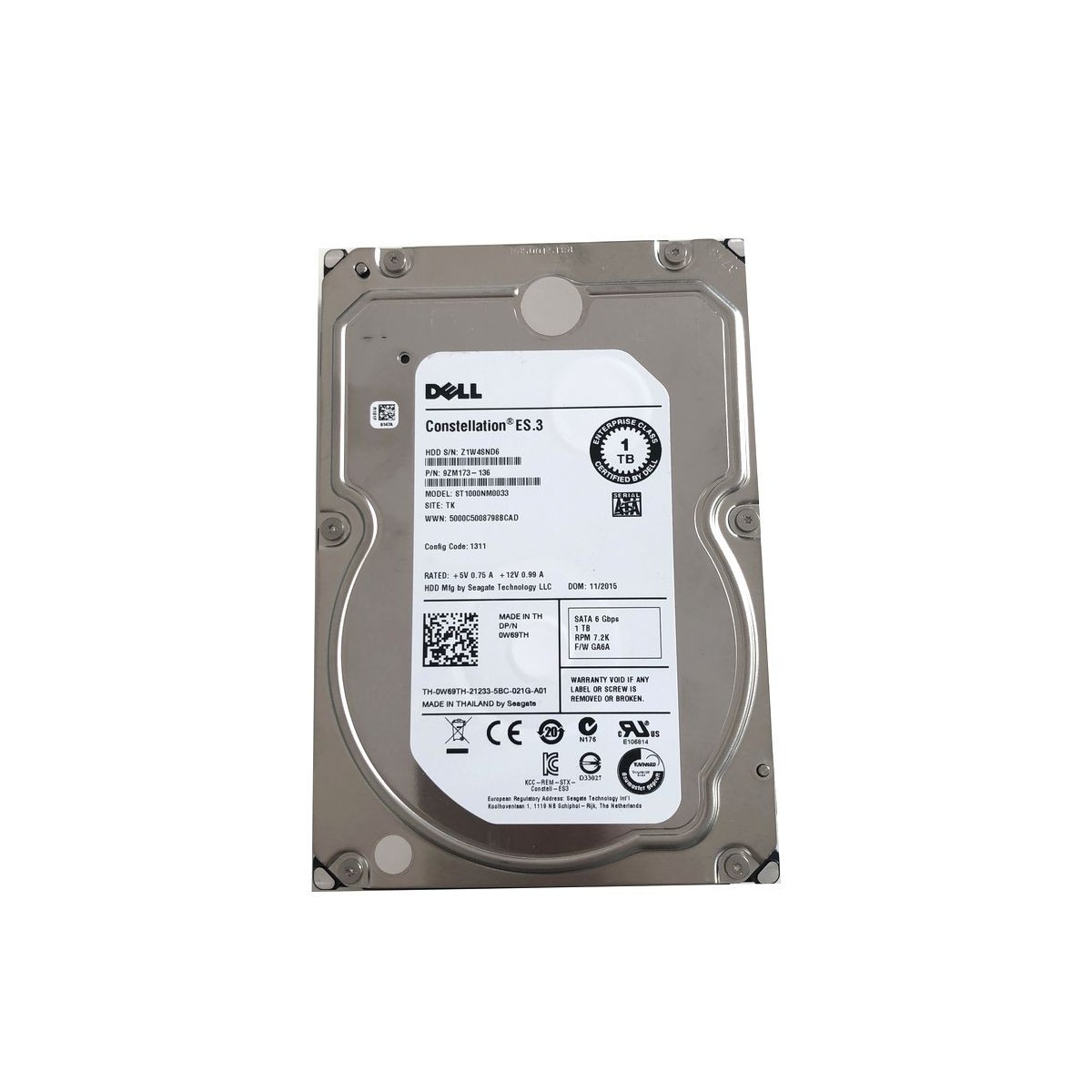 DYSK DELL SEAGATE 1TB SATA ST1000NM0033 6G 7.2K 3,5 0W69TH DYSK DELL SEAGATE 1TB SATA ST1000NM0033 6G 7.2K 3,5 0W69TH