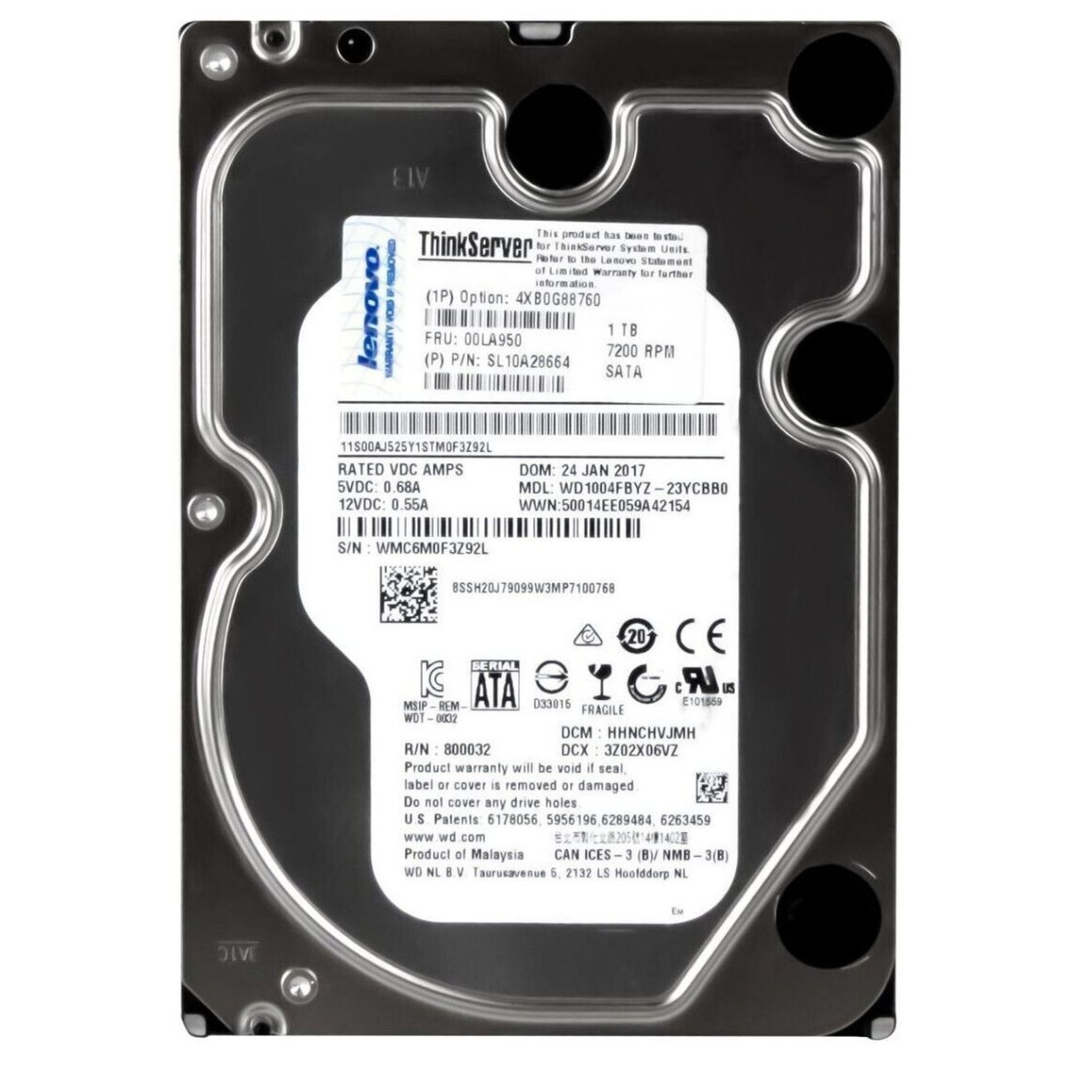 DYSK LENOVO 1TB SATA WD1004FBYZ 6G 7.2K 3,5 00LA950 DYSK LENOVO 1TB SATA WD1004FBYZ 6G 7.2K 3,5 00LA950