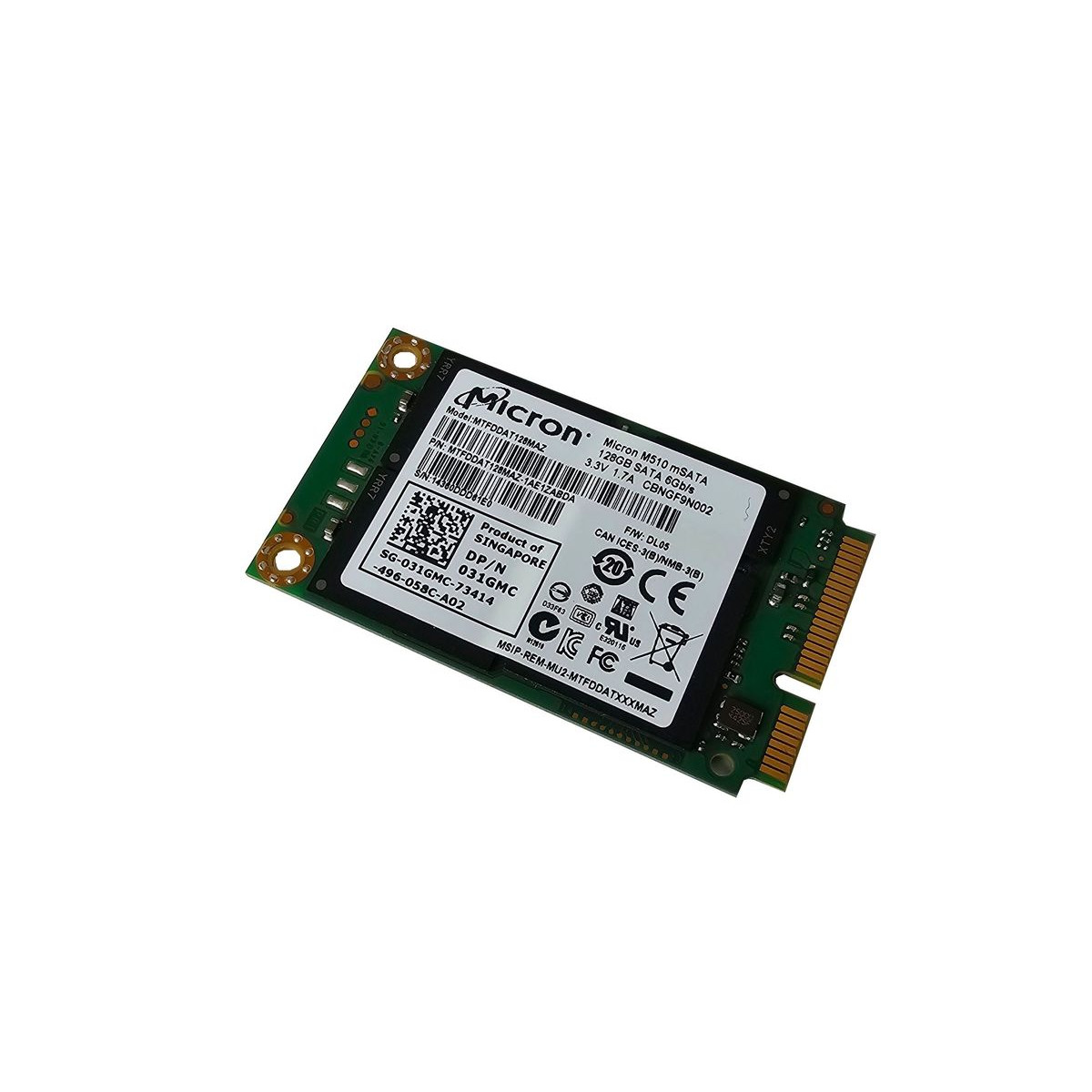 DYSK MICRON M510 128GB mSATA SSD SATA 6G MLC 1.8 031GMC