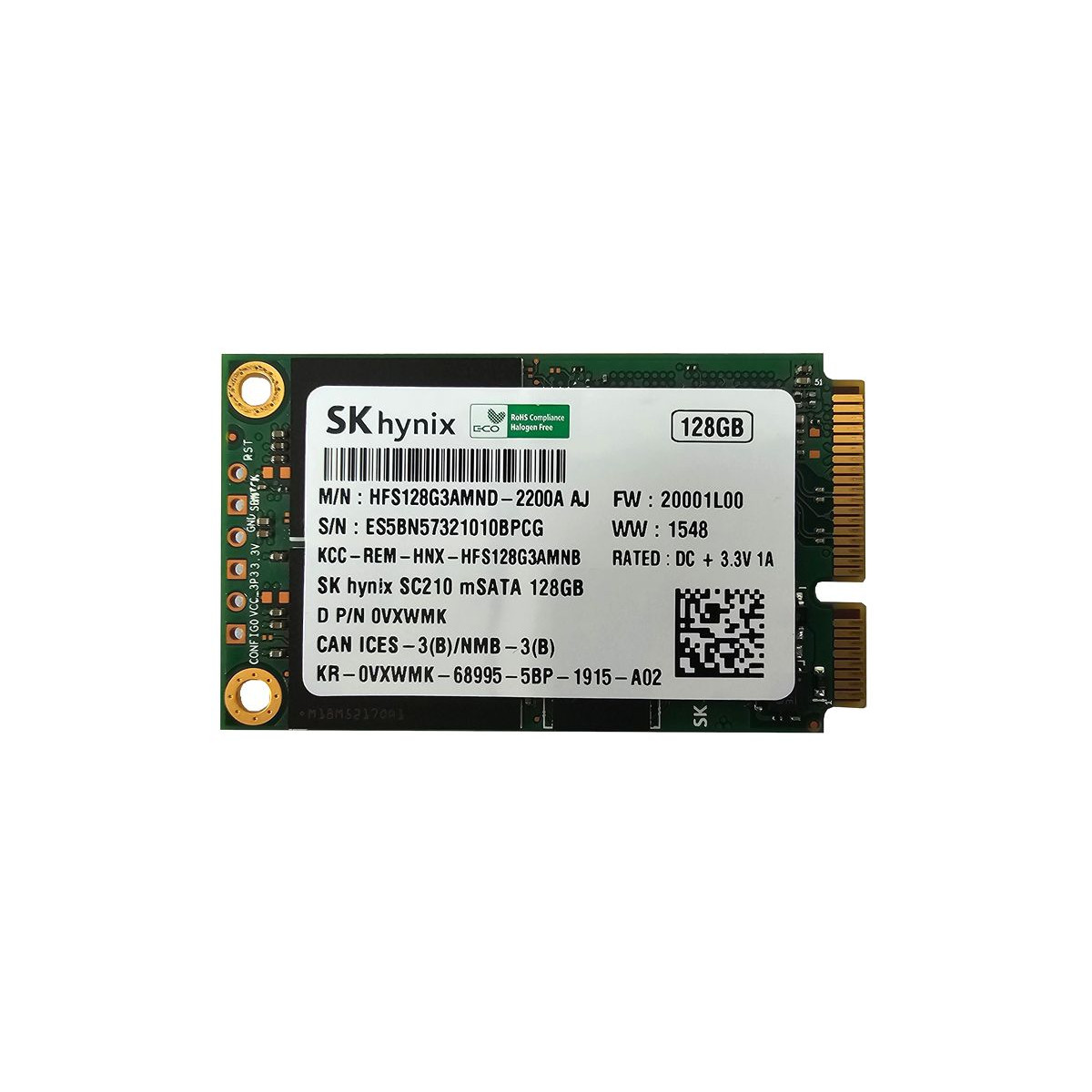 DYSK DELL HYNIX SC210 128GB mSATA SSD SATA 6G MLC 1.8 0VXWMK