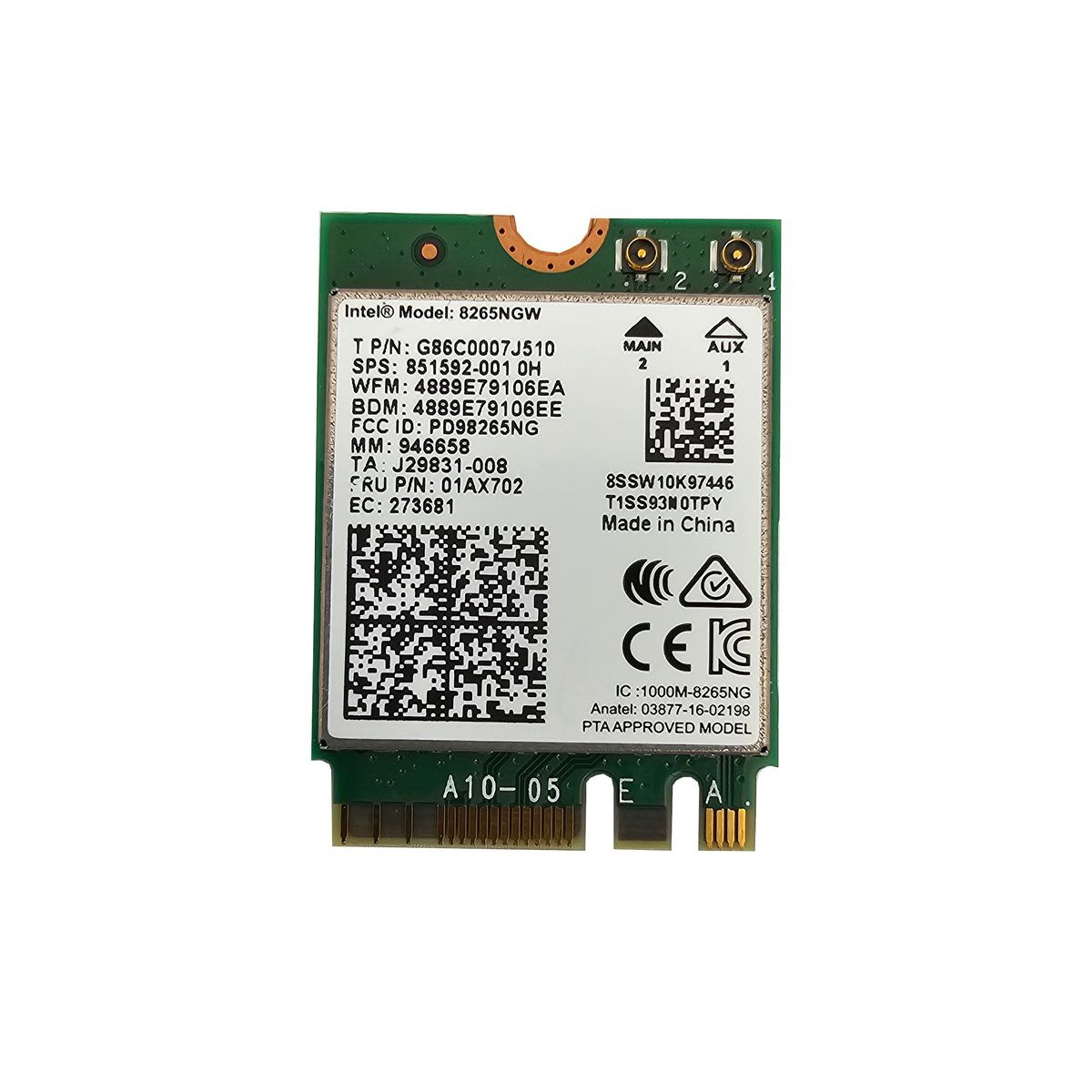 KARTA WiFi LENOVO INTEL 8265NGW WiFi 5 DUAL BAND 01AX702