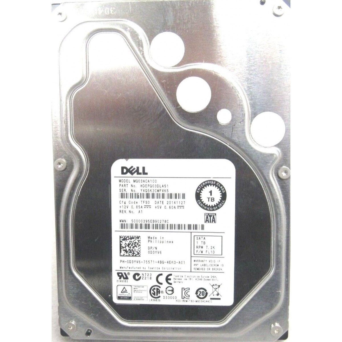 DYSK DELL 1TB SATA 6G 7,2K 0D3YV6