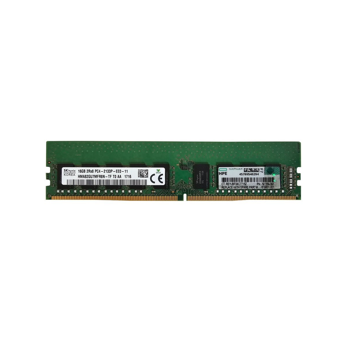 HP HYNIX 16GB 2Rx8 PC4-2133P ECC UDIMM 797259-091 HMA82GU7MFR8N-TF