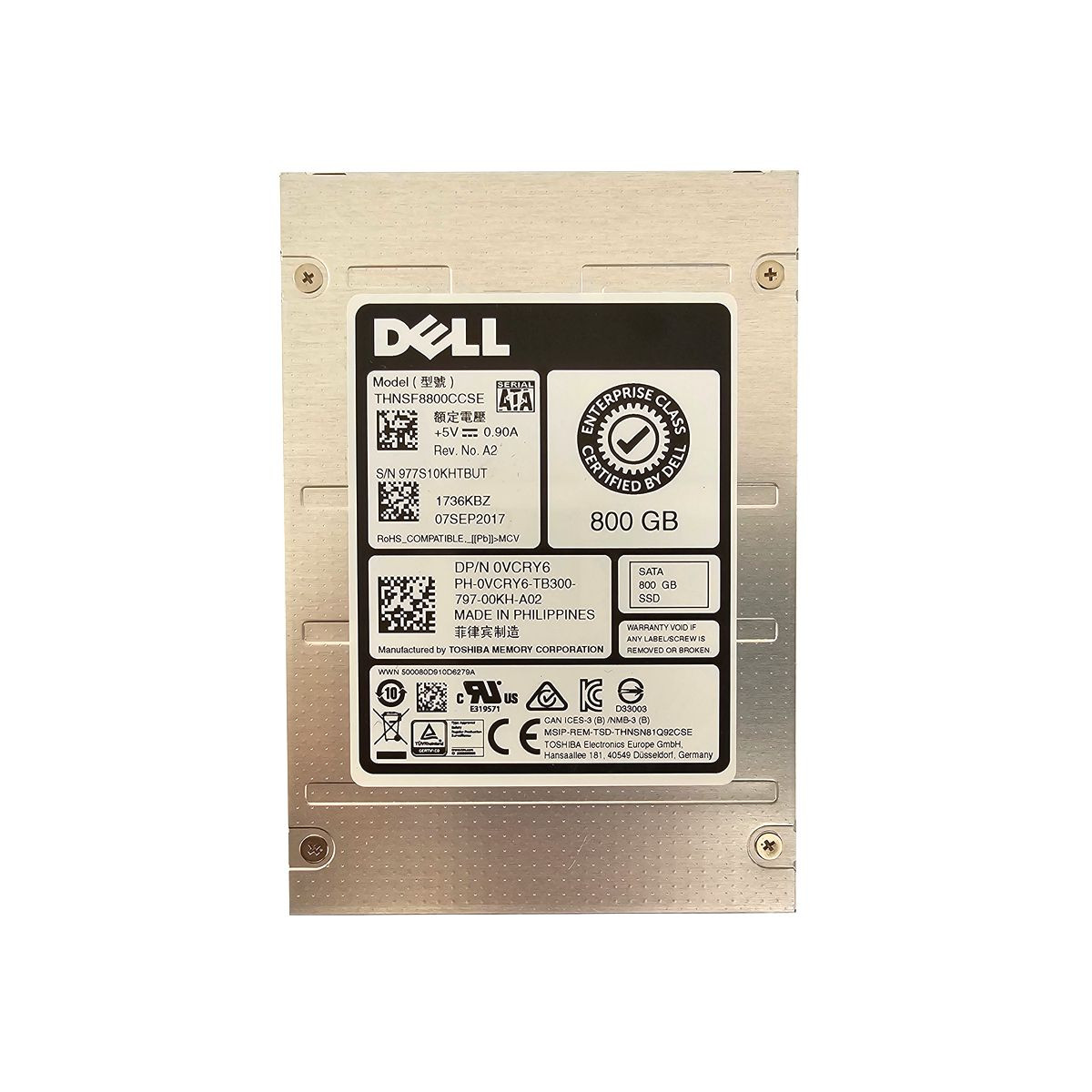 DYSK DELL TOSHIBA 800GB SATA SSD 6G 2,5 MLC 0VCRY6 THNSF8800CCSE