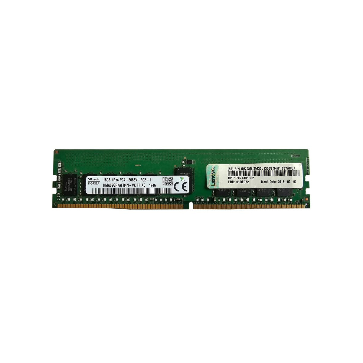 LENOVO HYNIX 16GB 1Rx4 PC4-2666V ECC REG 01DE972 HMA82GR7AFR4N-VK