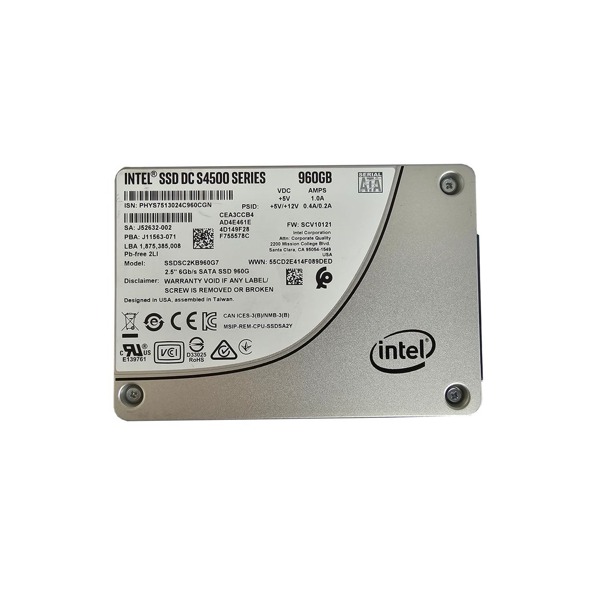 DYSK INTEL DC S4500 960GB SSD SATA 2,5 TLC SSDSC2KB960G7