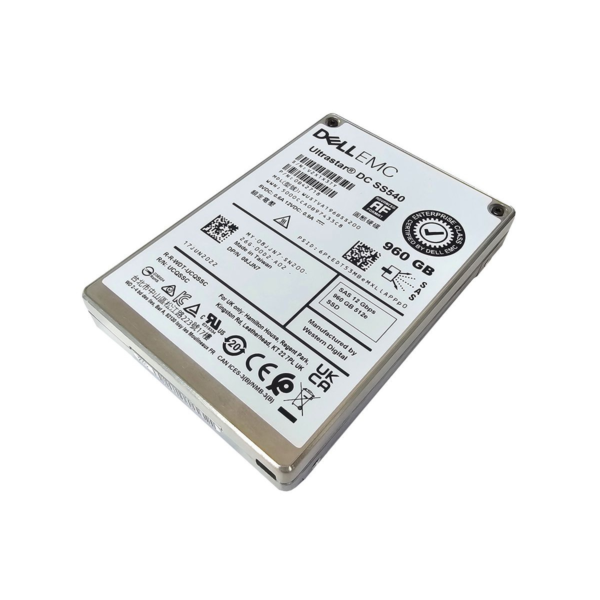 DYSK DELL EMC ULTRASTAR 960GB SSD SAS 12G 512e 2,5 08JJN7