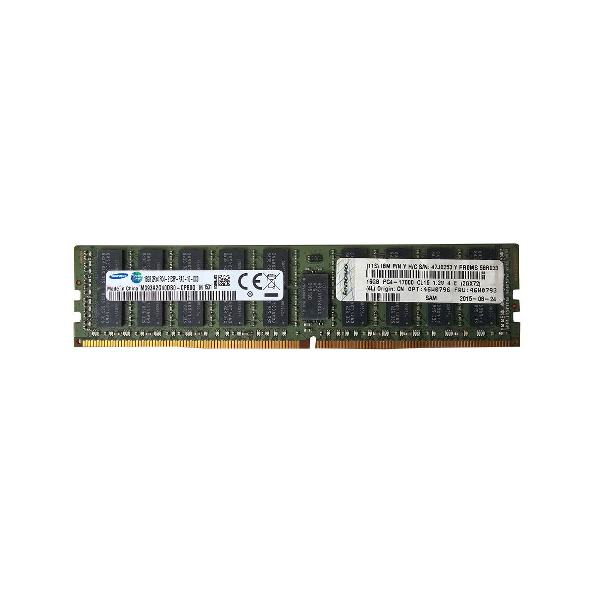 LENOVO SAMSUNG 16GB 2Rx4 PC4-2133P ECC REG 47J0253 M393A2G40DB0-CPB0Q