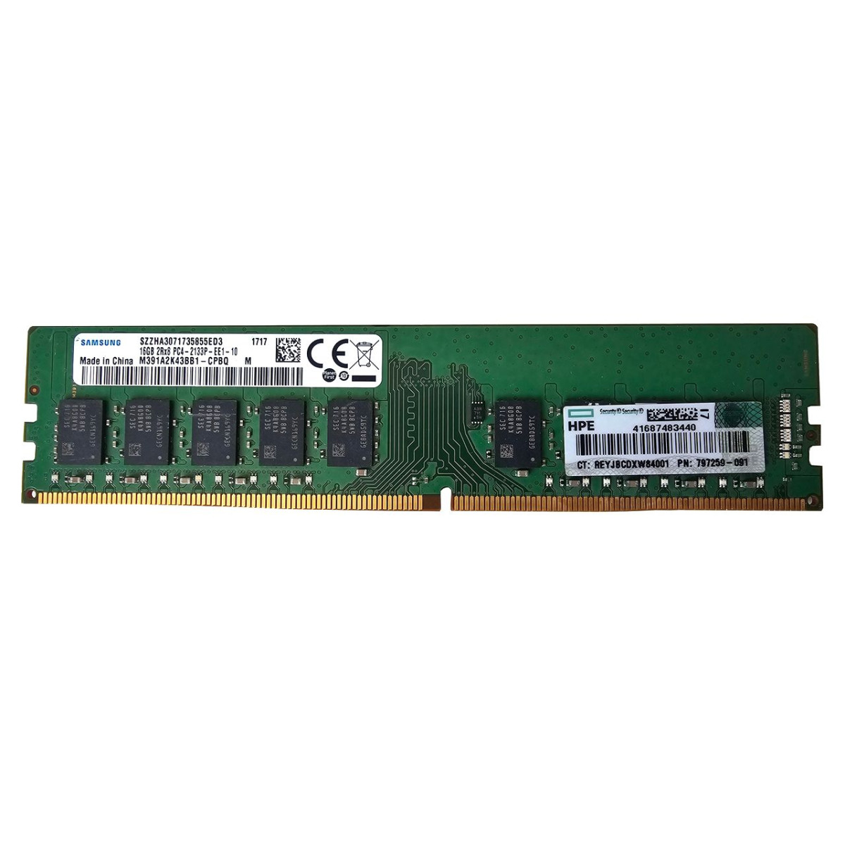 HP SAMSUNG 16GB 2Rx8 PC4-2133P ECC UDIMM 797259-091 M391A2K43BB1-CPBQ