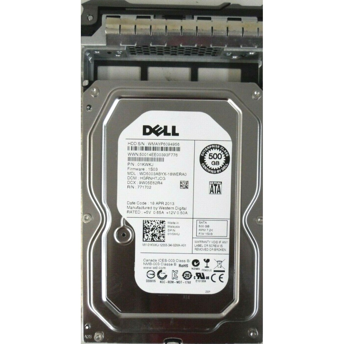 DYSK DELL ENT CLASS 500GB SATA 3G 7.2K 3,5 01KWKJ