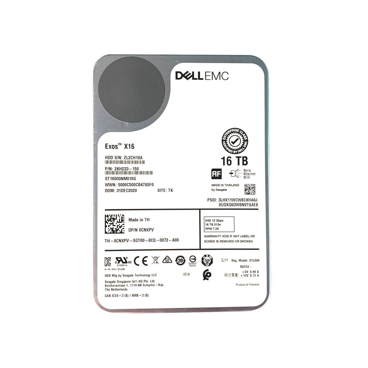 DYSK DELL SEAGATE 16TB SAS 12G 7.2K 3.5B 0CNXPV ST16000NM010G