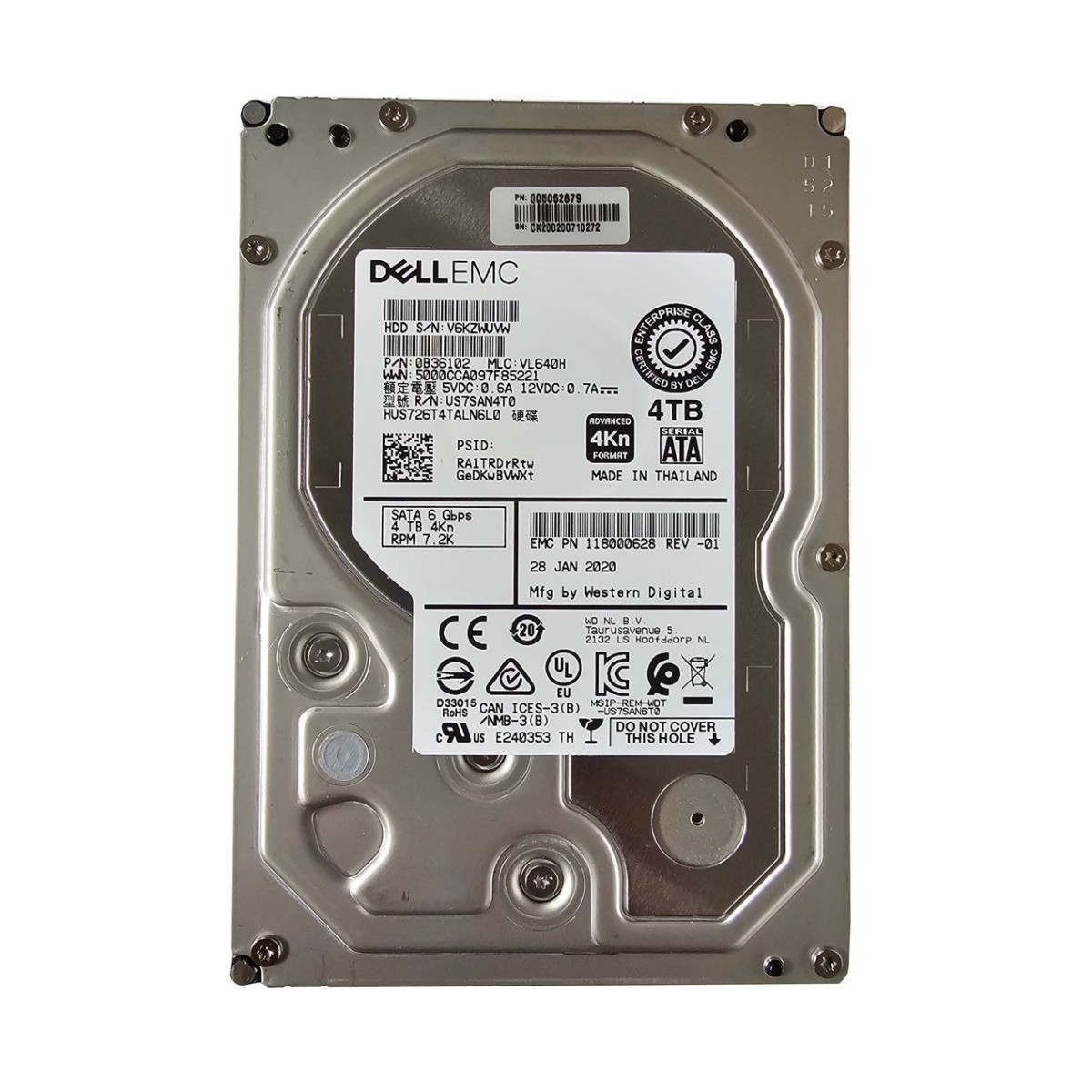 DYSK DELL EMC 4TB SATA 7.2K 6G 4Kn 3,5 0B36102 118000628