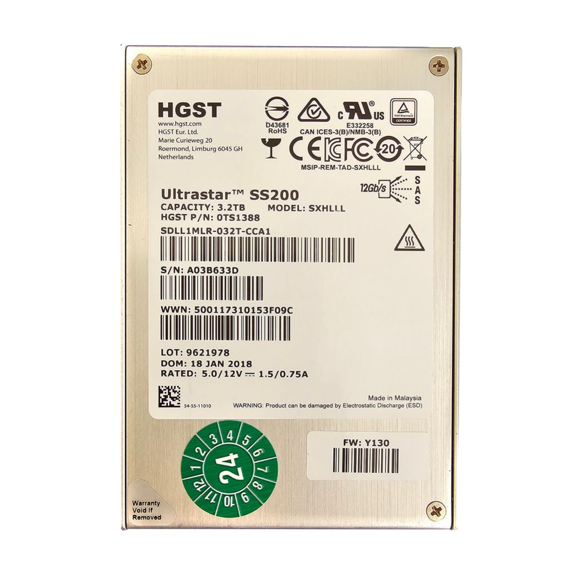 DYSK HGST ULTRASTAR SS200 3.2TB SSD SAS 12G 2,5 0TS1388