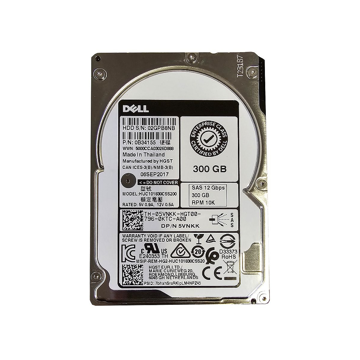 DYSK DELL HGST 300GB SAS 10K 12G 2,5 G14-G16 05VNKK HUC101830CSS200