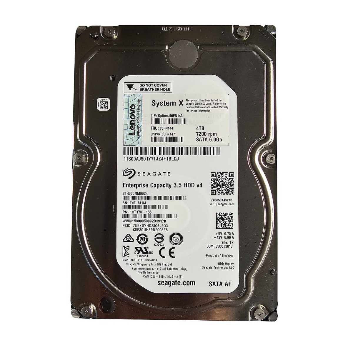 DYSK IBM SEAGATE 4TB SATA 7.2K 6G 3,5 00FN144 ST4000NM0024