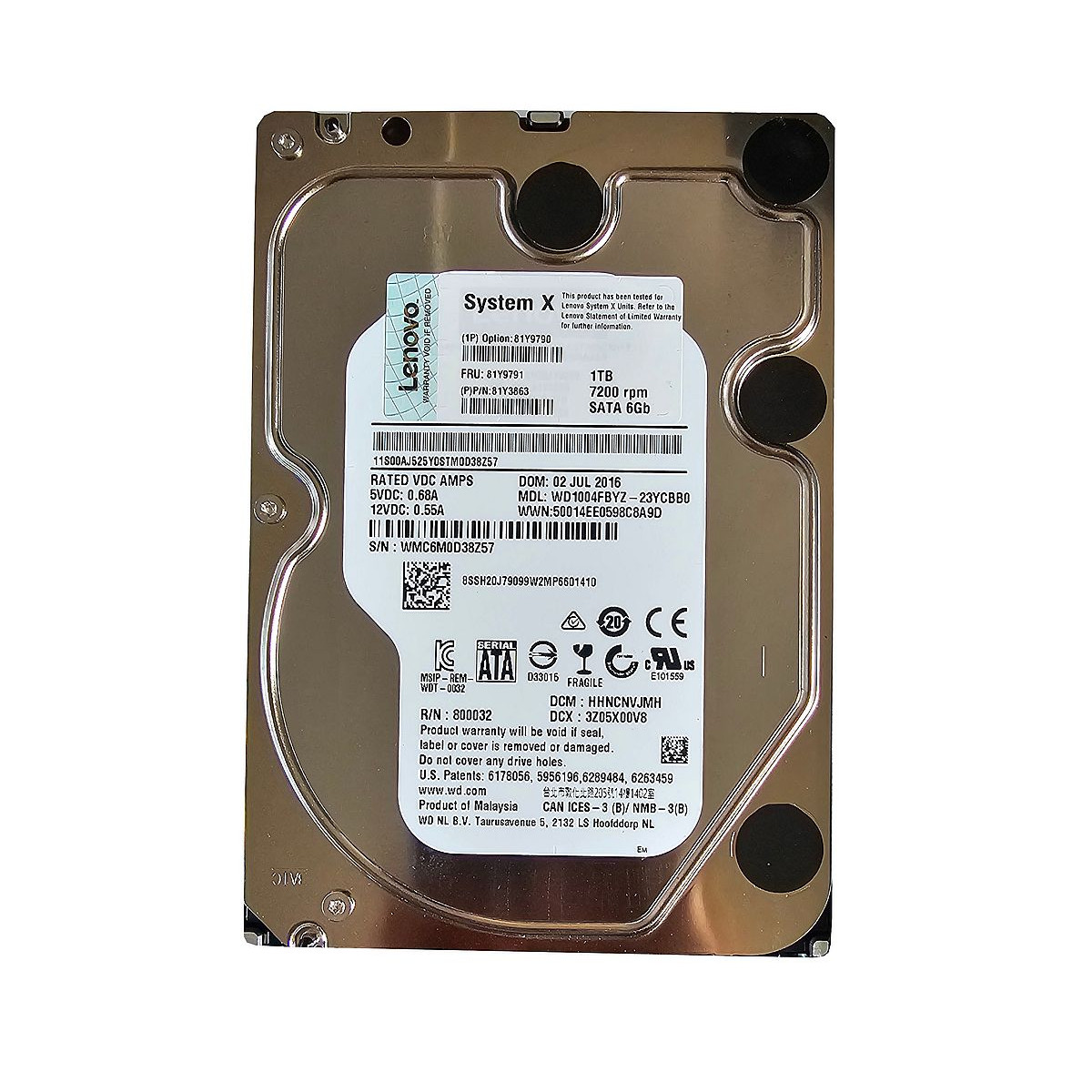 DYSK IBM WD 1TB SATA 7.2K 6G 3,5 81Y9791 WD1004FBYZ