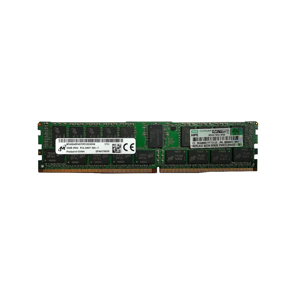 HP MICRON 32GB 2Rx4 PC4-2400T ECC REG 809083-091 MTA36ASF4G72PZ-2G3B1IK