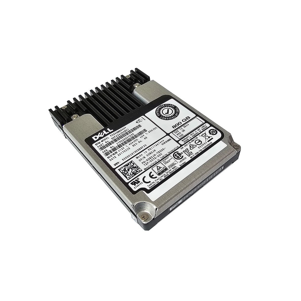 DYSK DELL TOSHIBA 800GB SSD SAS 12G MLC 2,5 0CN3JH PX05SMB080Y