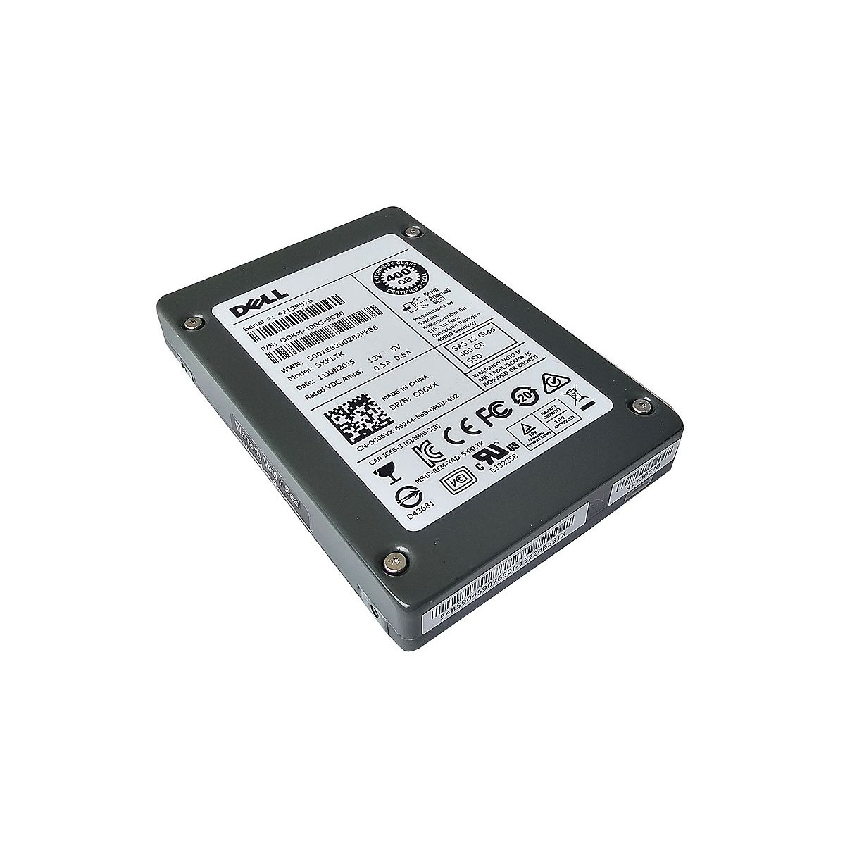 DYSK DELL SANDISK 400GB SSD SAS 12G 2,5 MLC 0C06VX SXKLTK