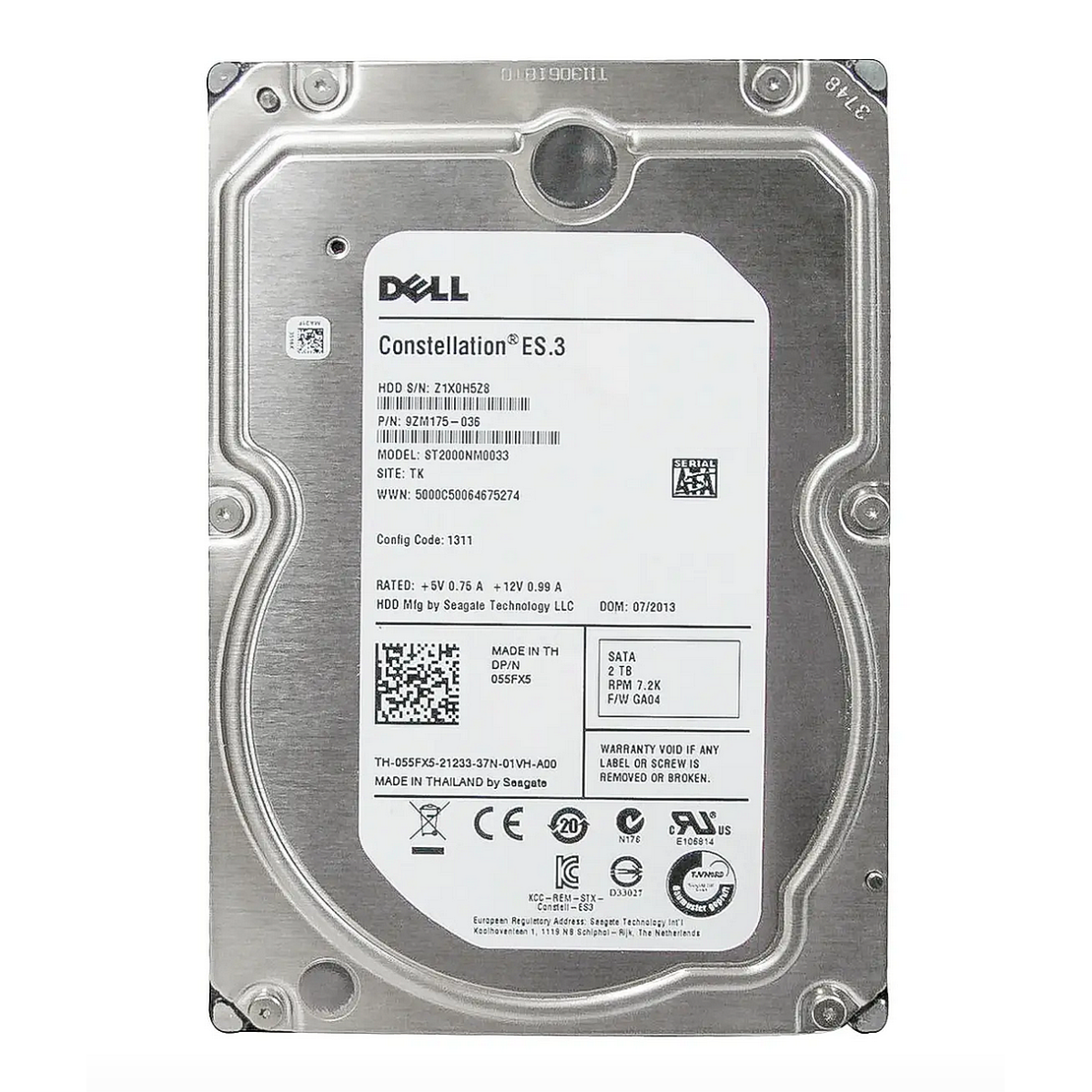 DYSK DELL SEAGATE 2TB SATA III 6G 7.2K 3,5 ST2000NM0033 055FX5