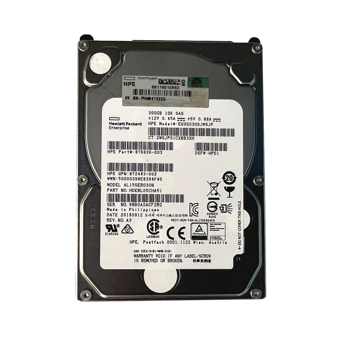 DYSK HP 300GB SAS 10K 6G 2,5 876936-003 EG000300JWSJP