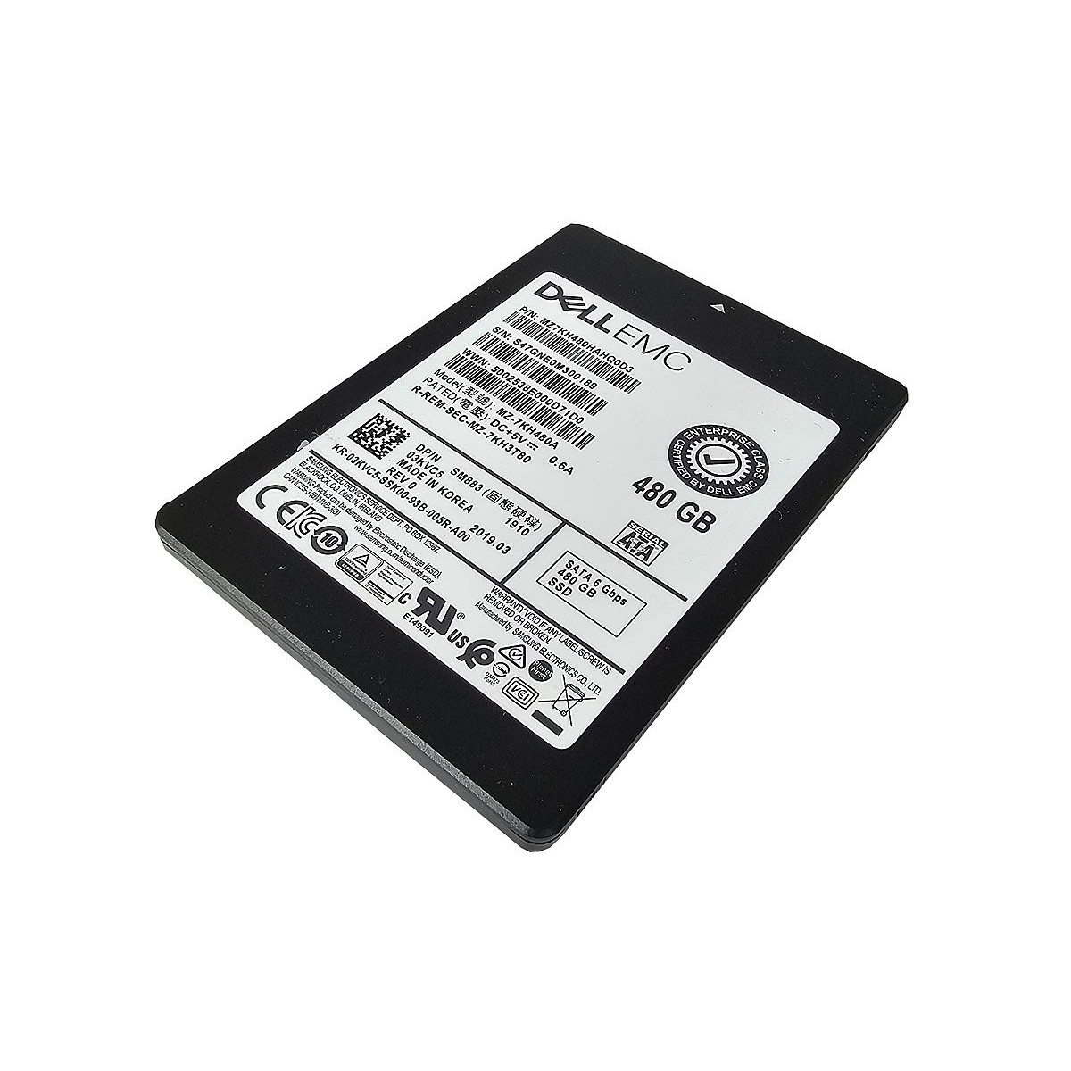 DYSK DELL SAMSUNG SM883 480GB SSD SATA 6G 2,5 03KVC5 MZ-7KH480A