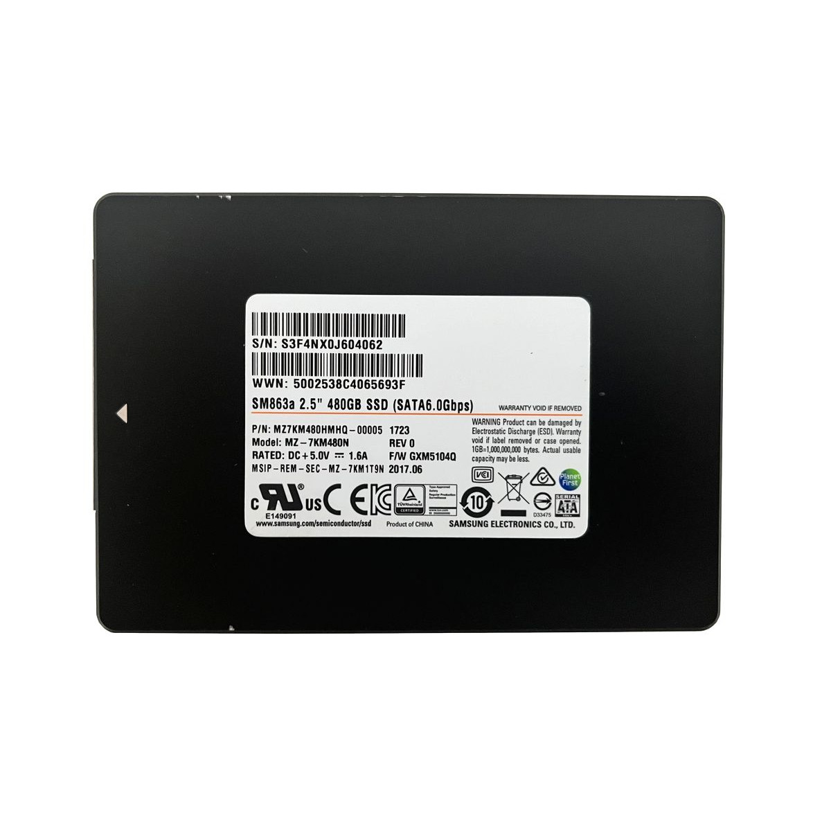 DYSK SAMSUNG SM863a 480GB SSD SATA III 6G 2,5 MZ-7KM480N