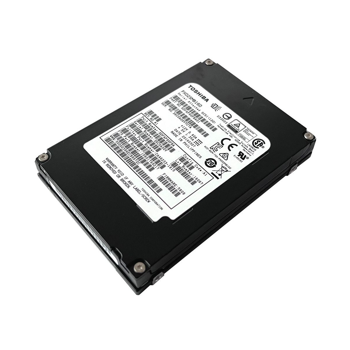 DYSK TOSHIBA ENTERPRISE 1.6TB SAS SSD 12G 2,5" PX02SMB160 SDFAP90FBA01