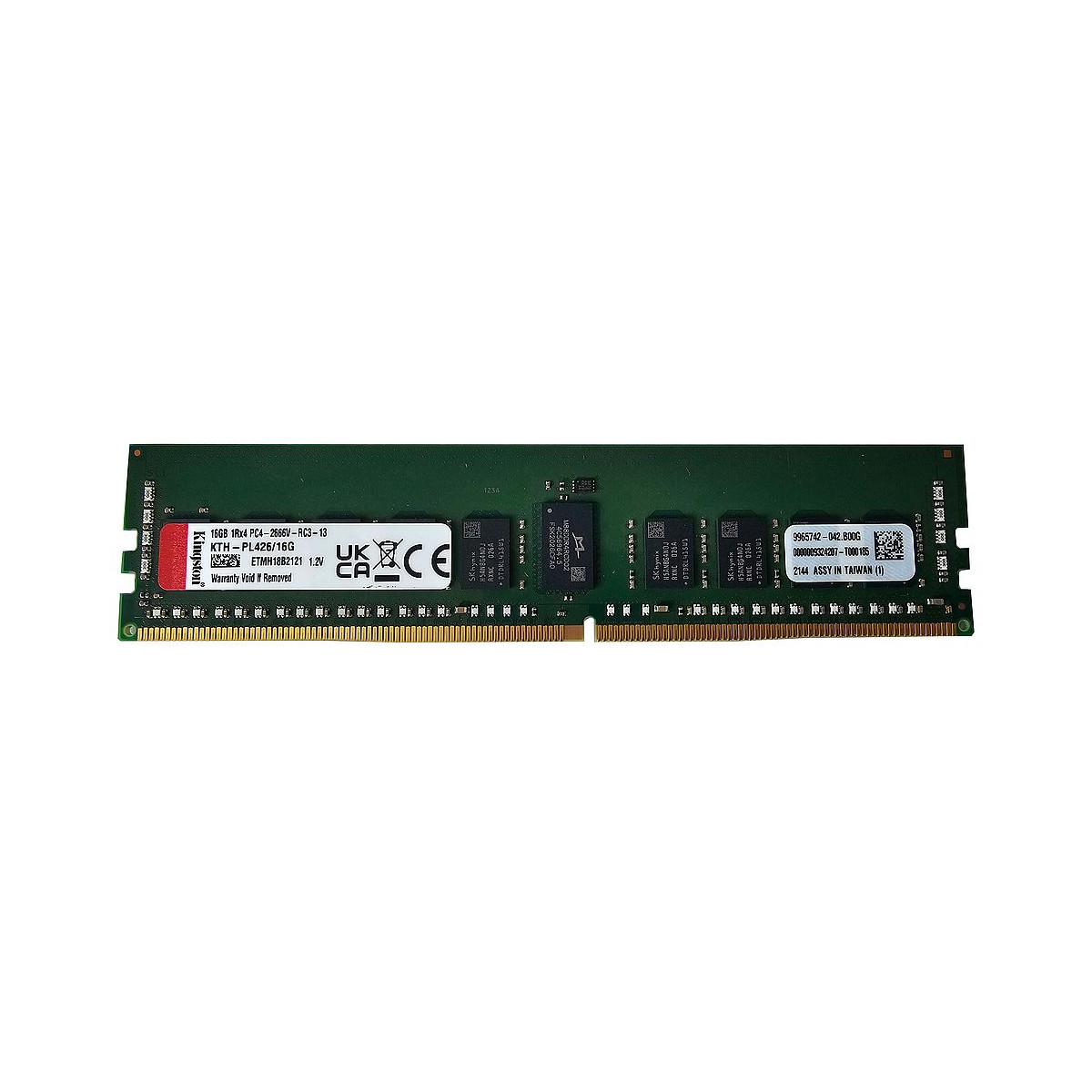 KINGSTON 16GB 2Rx8 PC4-2666V ECC REGISTERED KTH-PL426/16G