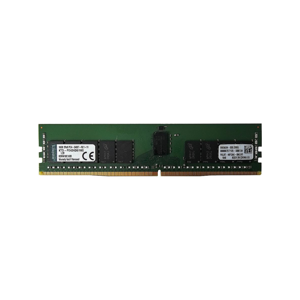 KINGSTON 16GB 2Rx8 PC4-2400T ECC REGISTERED KTD-PE424D8/16G