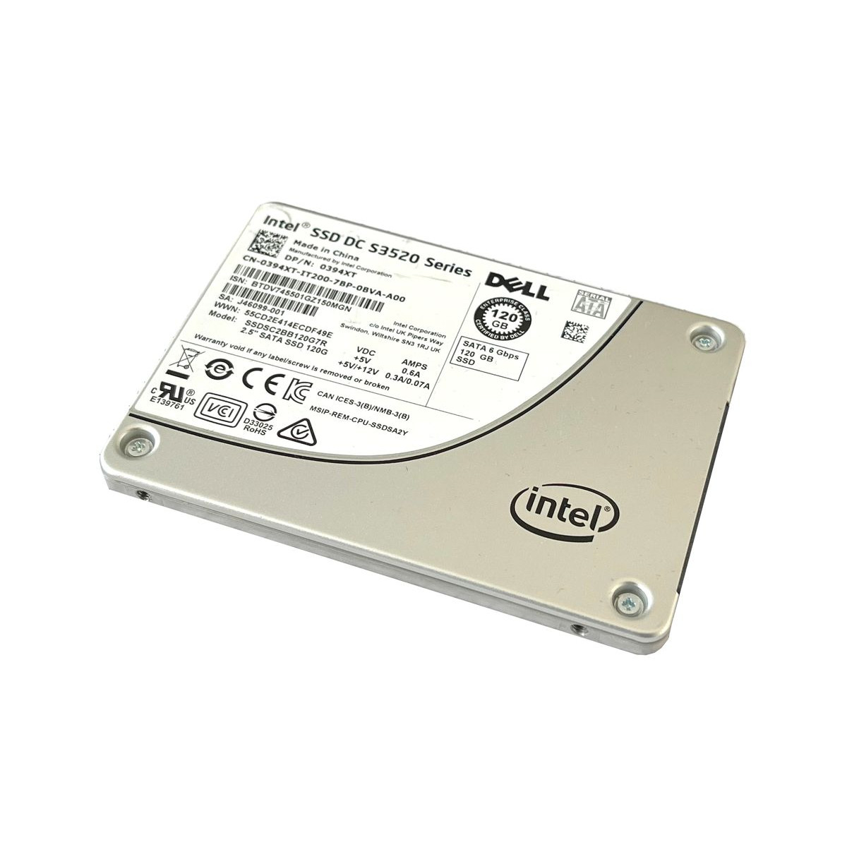 DYSK DELL INTEL 120GB S3520 SSD SATA 6G 2,5 0394XT