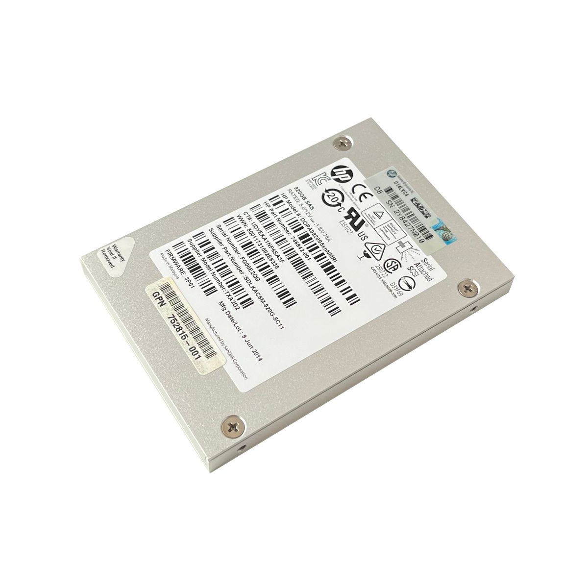 HP 920GB SSD SAS 6G 2,5 DOPA0920S5xnNMRI 746842-001 752815-001