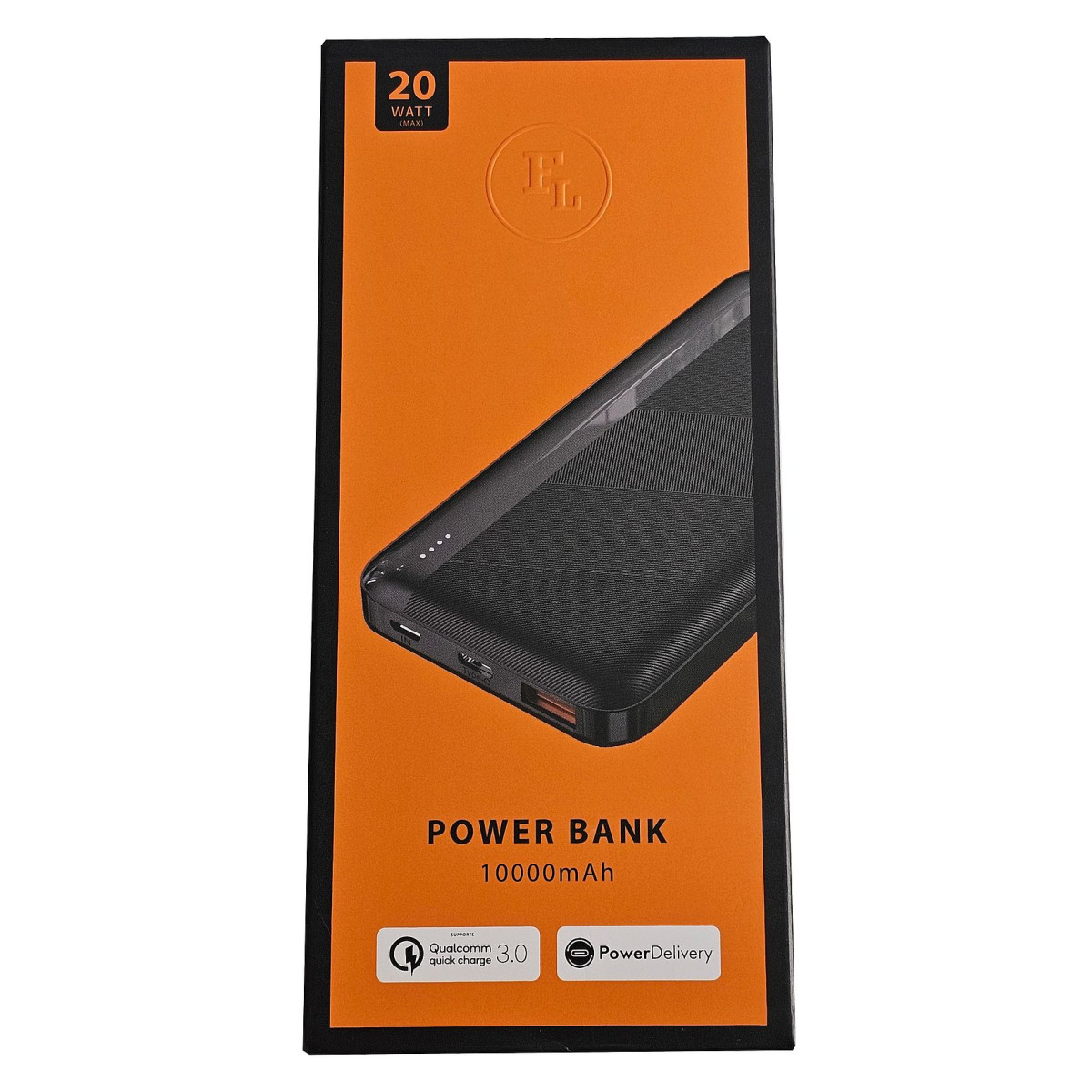 POWER BANK FL 10000mAh 20W CZARNY USB C/USB MICRO/USB KABEL SZYBKO ŁADUJE