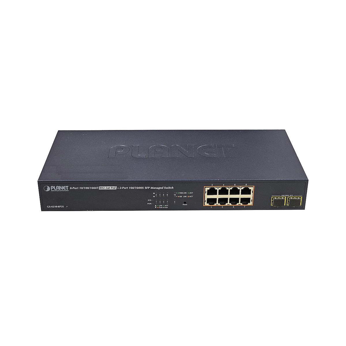 SWITCH PLANET GS-4210-8P2S 8x1GB PoE 2xSFP VLAN