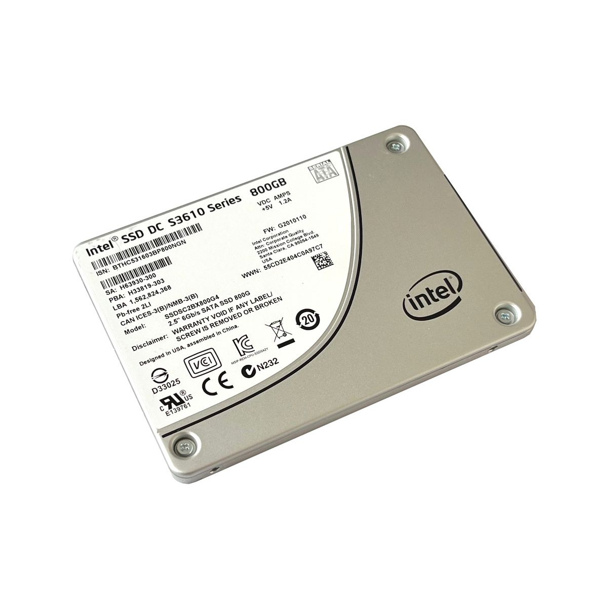 DYSK INTEL 800GB SSD SATA DC S3610 6G 2,5 SSDSC2BX800G4