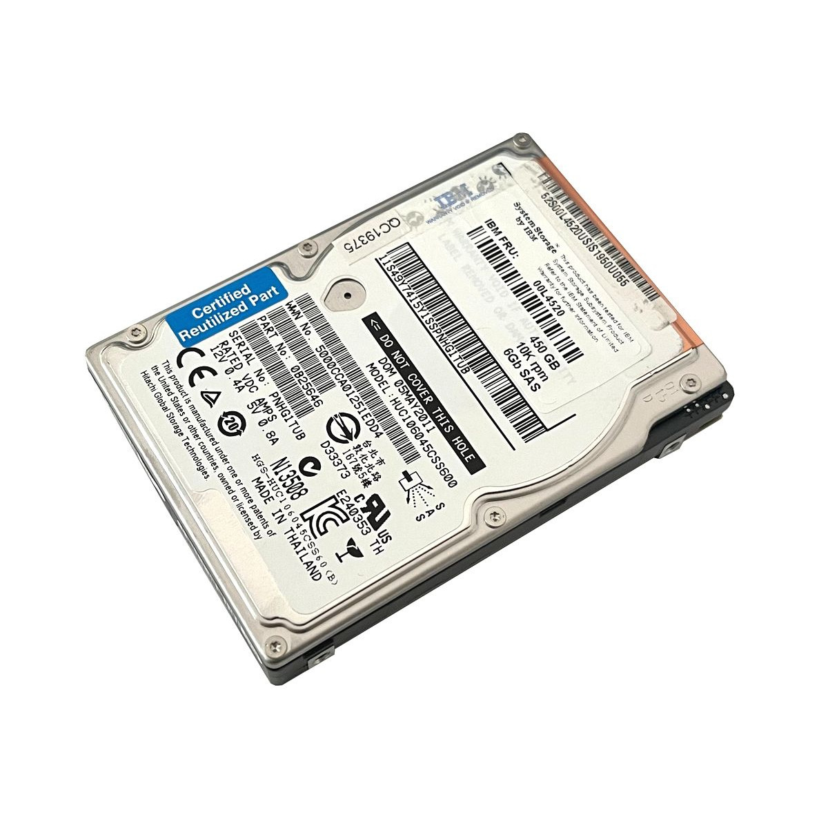 DYSK IBM 450GB SAS 6G 10K 2,5 HUC106045CSS600 0B25646 00L4520