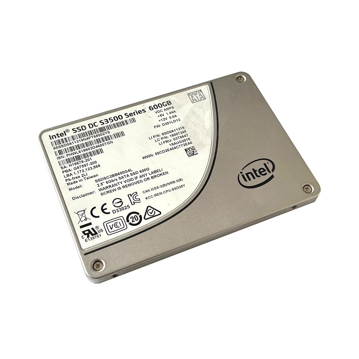 DYSK INTEL 600GB SSD SATA 6G 2,5 DC S3500 SSDSC2BB600G4L 03T8647