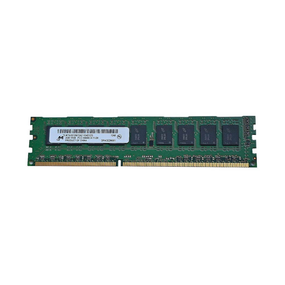 MICRON 2GB 1Rx8 PC3-10600E ECC UDIMM MT9JSF25672AZ-1G4D1ZG