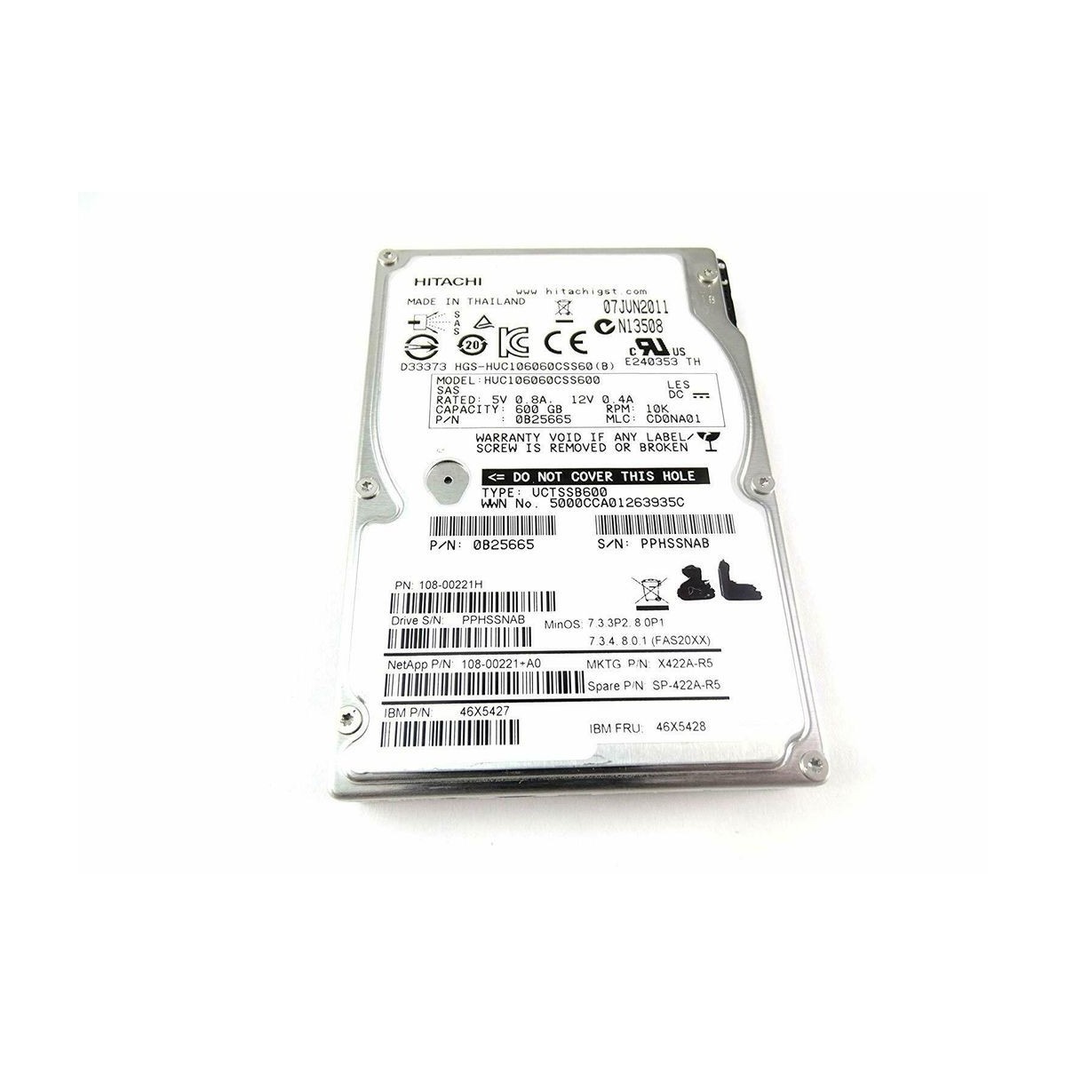 NETAPP IBM 600GB SAS 10K 6G 2,5 X422A-R5 108-00221