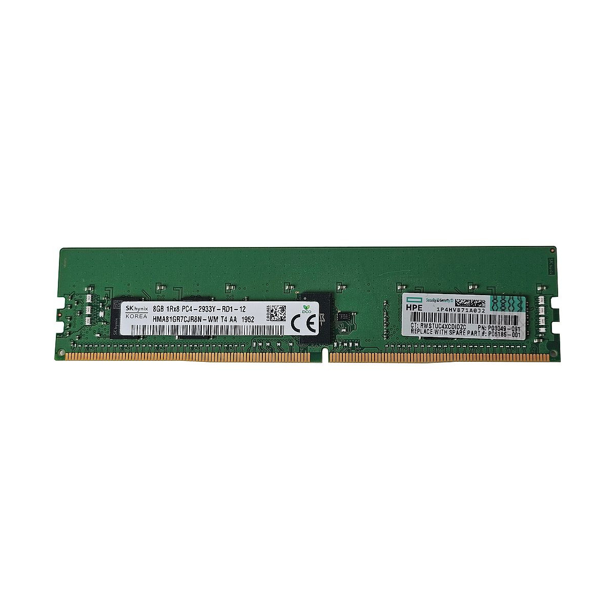 HP HYNIX 8GB PC4-2933Y-RD1 1Rx8 ECC REG P03049-091 HMA81GR7CJR8N HP HYNIX 8GB PC4-2933Y-RD1 1Rx8 ECC REG P03049-091 HMA81GR7CJR8N