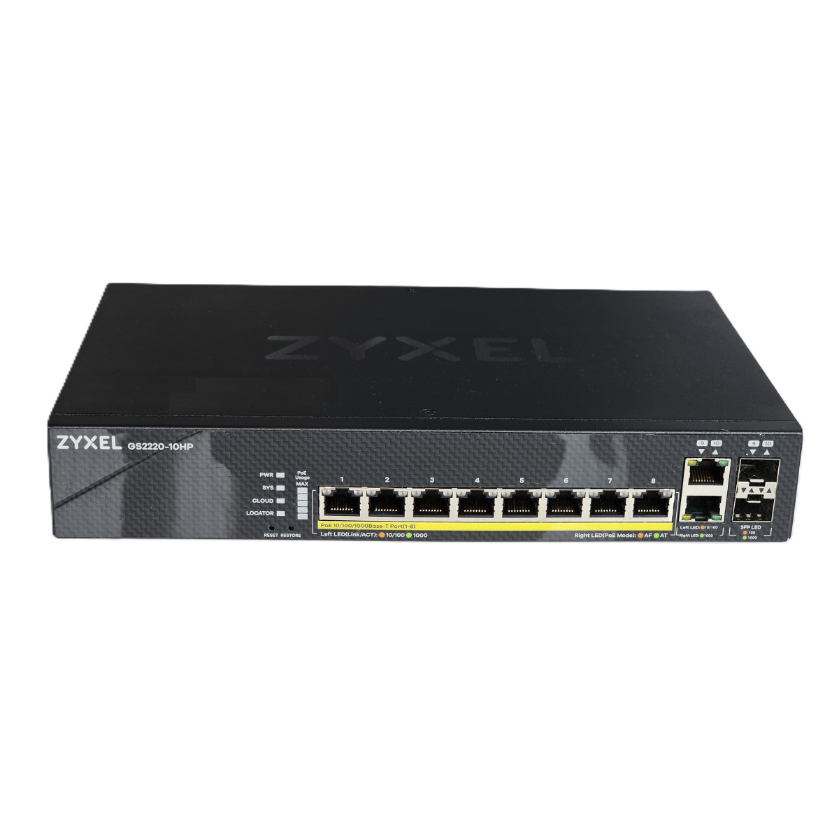SWITCH ZYXEL GS2220-10HP 8x1GB PoE 2x1GB COMBO 2xSFP VLAN CICHA PRACA SWITCH ZYXEL GS2220-10HP 8x1GB PoE 2x1GB COMBO 2xSFP VLAN CICHA PRACA