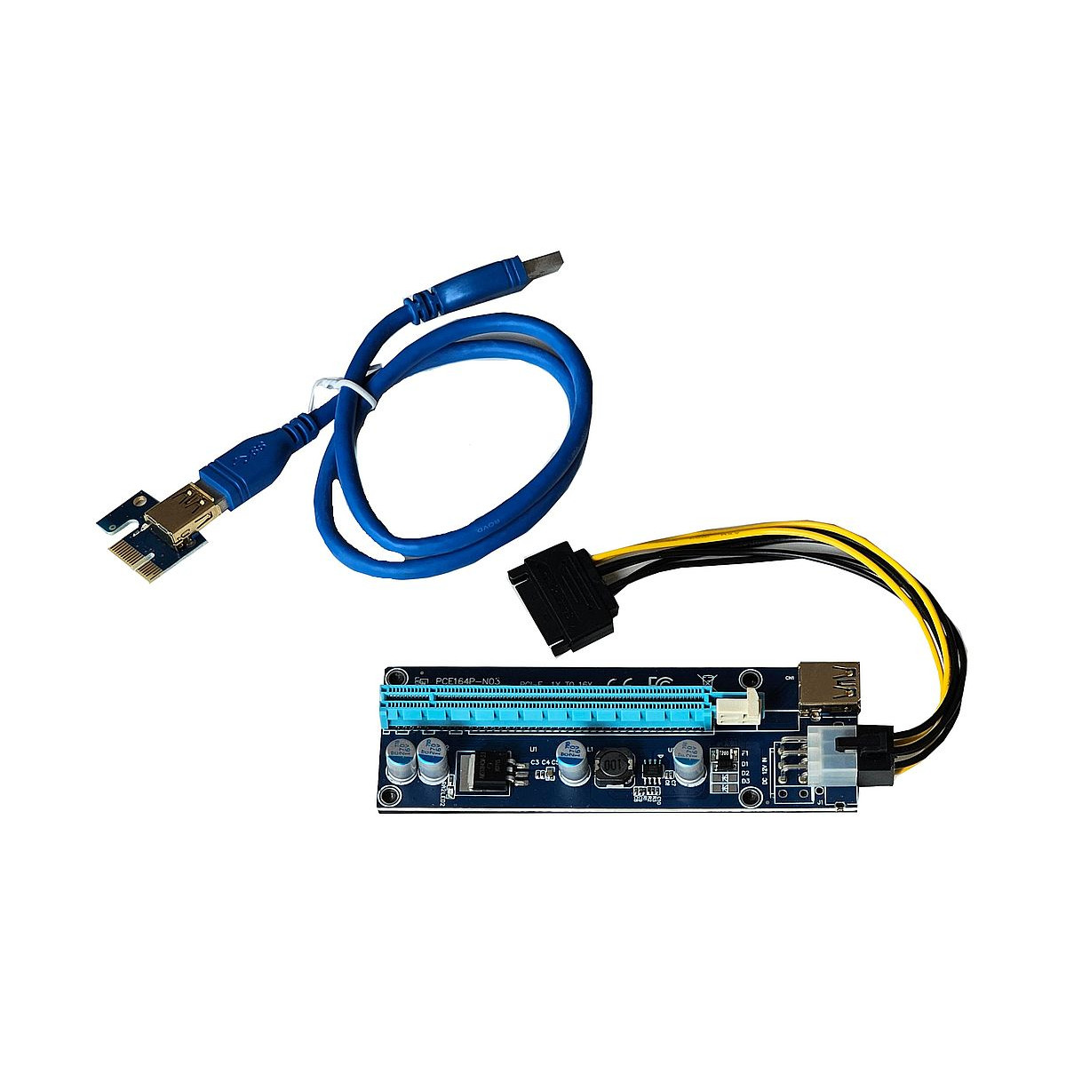 RISER SAVIO AK-36 PCIe x1 PCIe x16 USB 3.0 KABEL 6PIN SATA RISER SAVIO AK-36 PCIe x1 PCIe x16 USB 3.0 KABEL 6PIN SATA