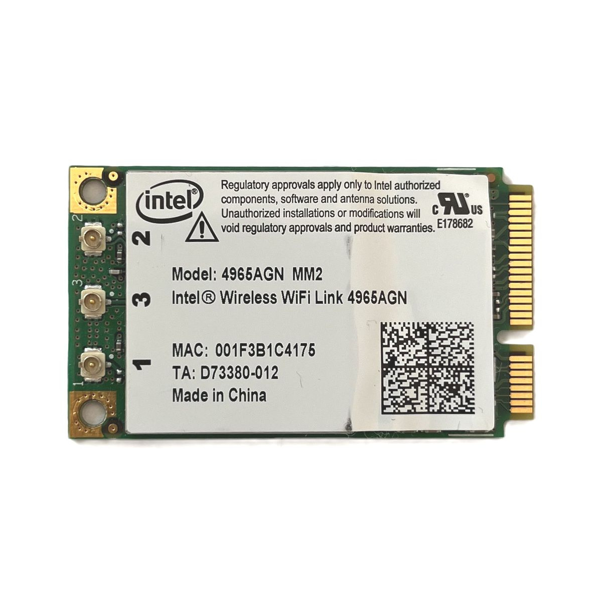 KARTA WiFi WLAN INTEL 4965AGN 802.11 a/b/g/n MM2 mPCI KARTA WiFi WLAN INTEL 4965AGN 802.11 a/b/g/n MM2 mPCI