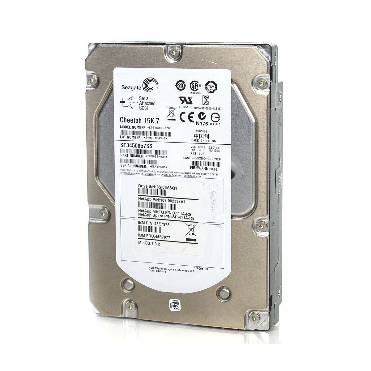 NETAPP IBM SEAGATE 450GB SAS 3,5 ST3450857SS NETAPP IBM SEAGATE 450GB SAS 3,5 ST3450857SS