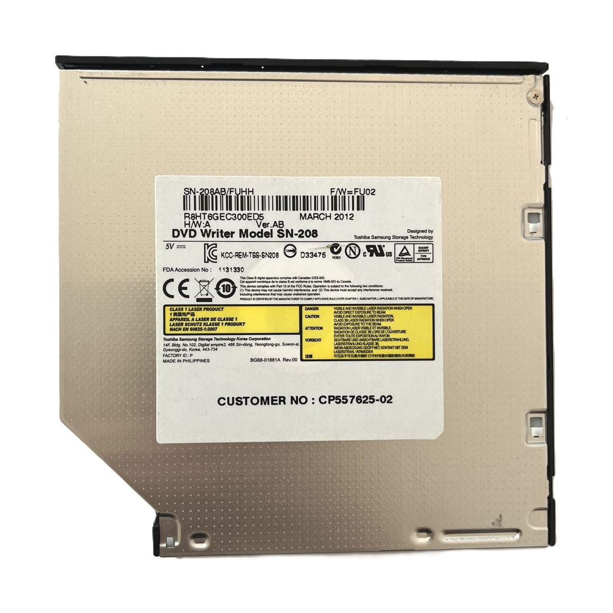 NAGRYWARKA DVD SLIM TOSHIBA SN-208 CP557625-02