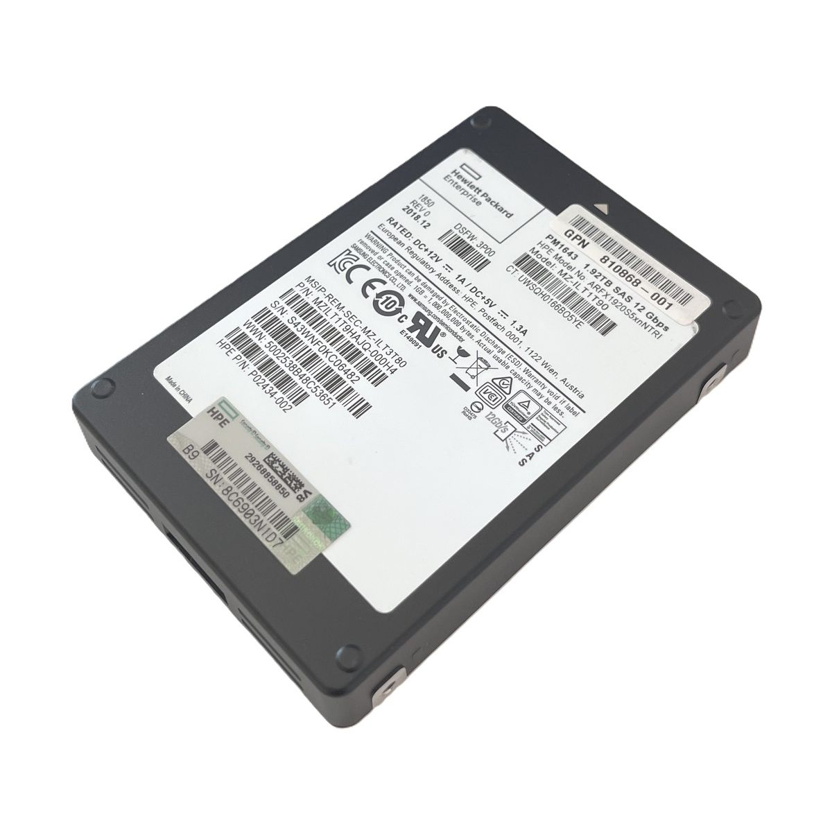 DYSK HP PM1643 1.92TB SAS SSD 12G 2,5 MZ-ILT1T90 810868-001 P02434-002 DYSK HP PM1643 1.92TB SAS SSD 12G 2,5 MZ-ILT1T90 810868-001 P02434-002