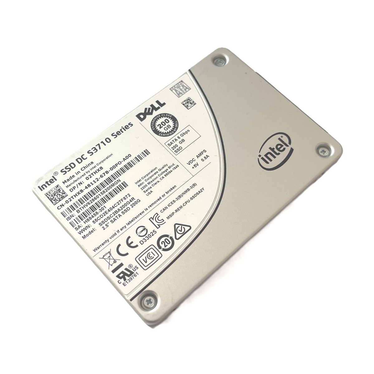 DYSK DELL INTEL DC S3710 200GB SSD SATA 6G 2,5 SSDSC2BX200G4R 02THX8 DYSK DELL INTEL DC S3710 200GB SSD SATA 6G 2,5 SSDSC2BX200G4R 02THX8