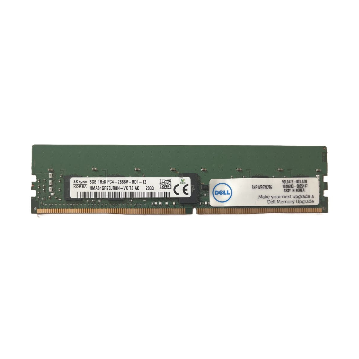 PAMIĘĆ RAM SK HYNIX DELL 8GB 1Rx8 PC4-2666V ECC REG HMA81GR7CJR8N-VK PAMIĘĆ RAM SK HYNIX DELL 8GB 1Rx8 PC4-2666V ECC REG HMA81GR7CJR8N-VK