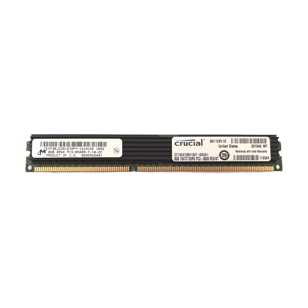 CRUCIAL MICRON 8GB 2Rx4 PC3-8500R ECC REG CT102472BV1067 CRUCIAL MICRON 8GB 2Rx4 PC3-8500R ECC REG CT102472BV1067
