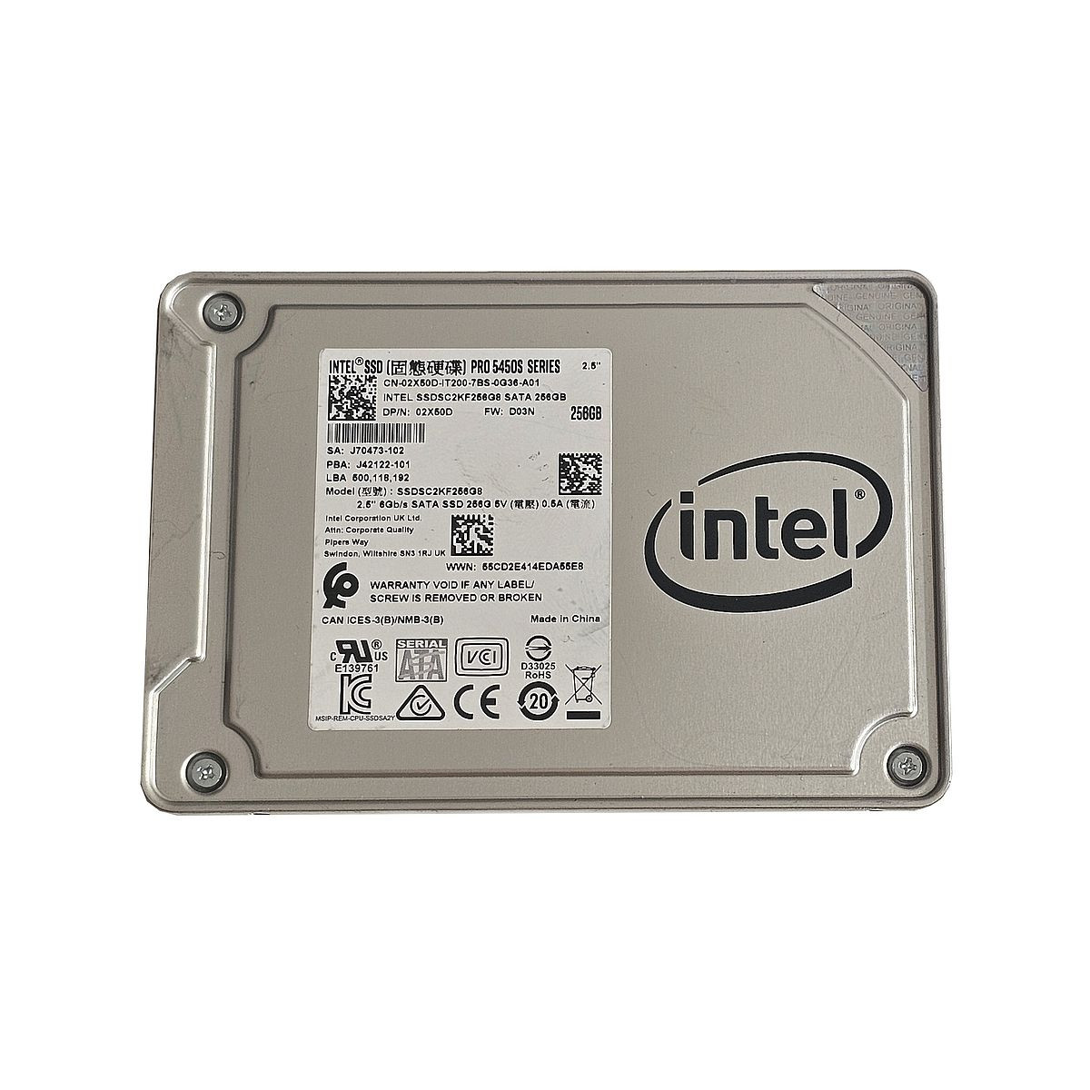 DYSK DELL INTEL 256GB SSD SATA 6G 2,5' SSDSC2KF256G8 02X50D DYSK DELL INTEL 256GB SSD SATA 6G 2,5' SSDSC2KF256G8 02X50D